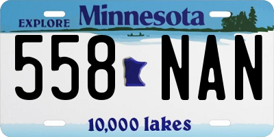 MN license plate 558NAN