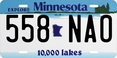 MN license plate 558NAO