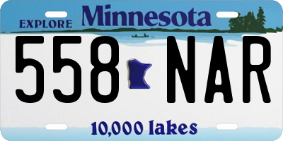 MN license plate 558NAR