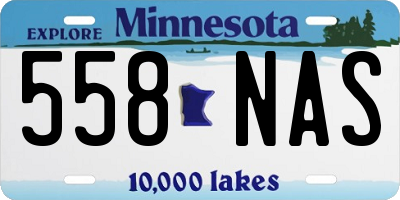 MN license plate 558NAS