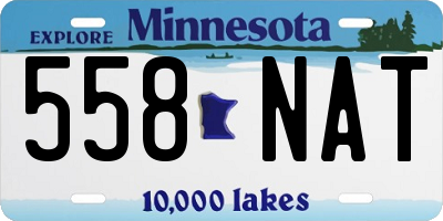 MN license plate 558NAT