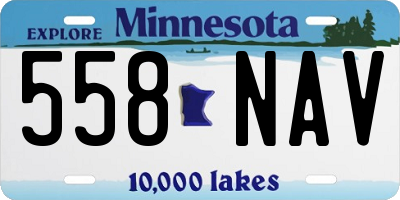 MN license plate 558NAV