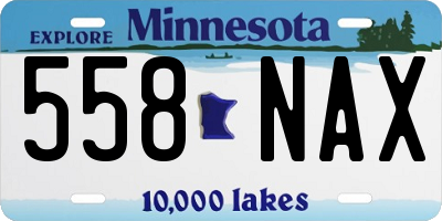 MN license plate 558NAX