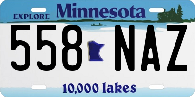 MN license plate 558NAZ