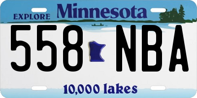 MN license plate 558NBA