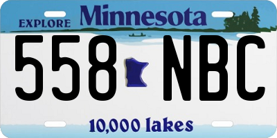MN license plate 558NBC