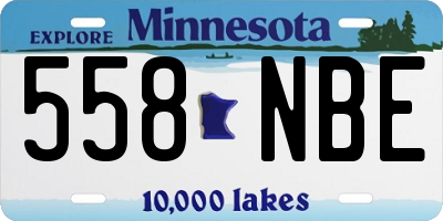 MN license plate 558NBE