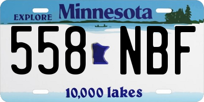 MN license plate 558NBF