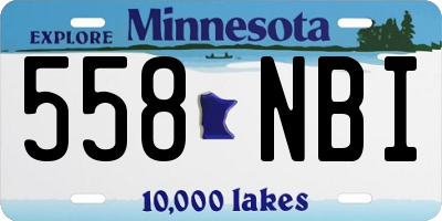 MN license plate 558NBI