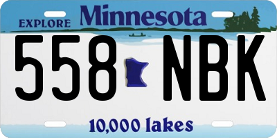 MN license plate 558NBK