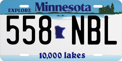 MN license plate 558NBL