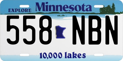 MN license plate 558NBN