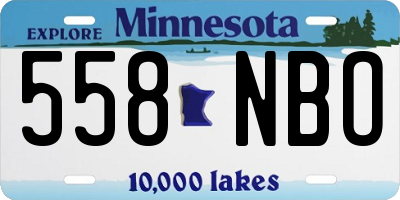 MN license plate 558NBO