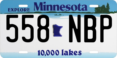 MN license plate 558NBP