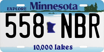 MN license plate 558NBR