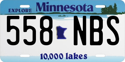MN license plate 558NBS