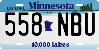 MN license plate 558NBU