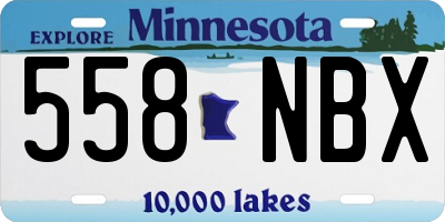MN license plate 558NBX