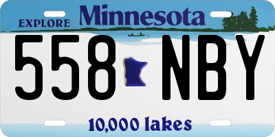 MN license plate 558NBY