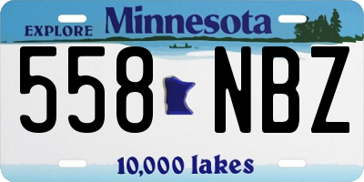 MN license plate 558NBZ