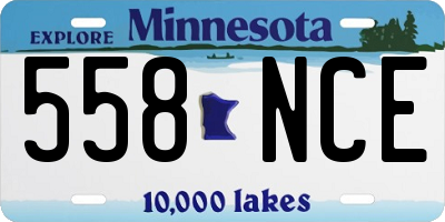 MN license plate 558NCE