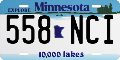 MN license plate 558NCI