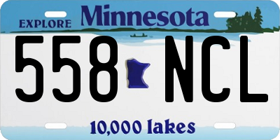 MN license plate 558NCL
