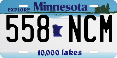 MN license plate 558NCM