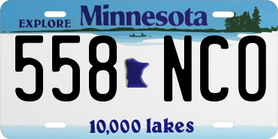 MN license plate 558NCO