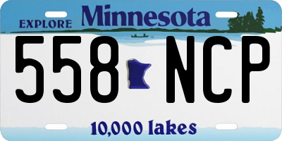 MN license plate 558NCP