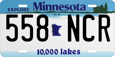 MN license plate 558NCR