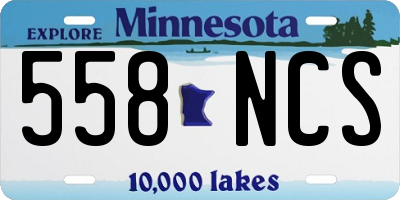 MN license plate 558NCS