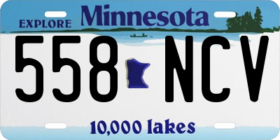 MN license plate 558NCV