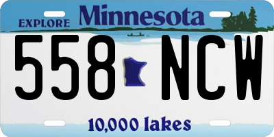 MN license plate 558NCW