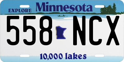 MN license plate 558NCX