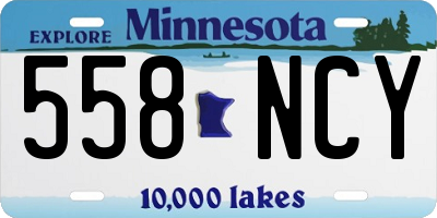 MN license plate 558NCY