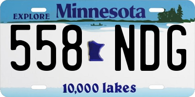 MN license plate 558NDG