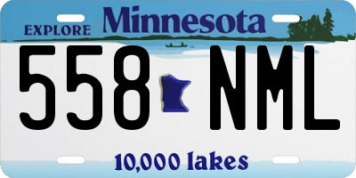 MN license plate 558NML