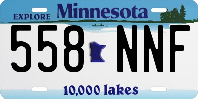 MN license plate 558NNF