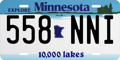 MN license plate 558NNI
