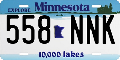 MN license plate 558NNK