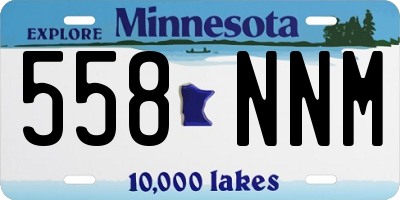 MN license plate 558NNM