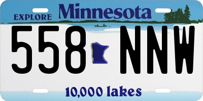 MN license plate 558NNW