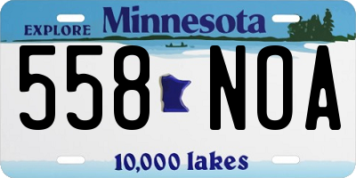 MN license plate 558NOA