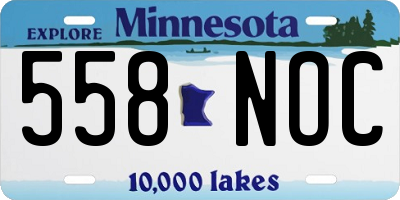 MN license plate 558NOC