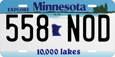 MN license plate 558NOD
