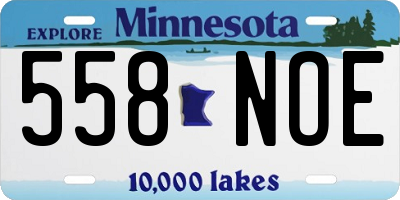 MN license plate 558NOE