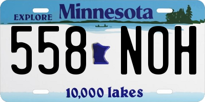 MN license plate 558NOH