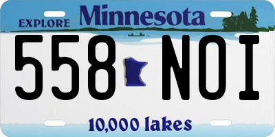 MN license plate 558NOI