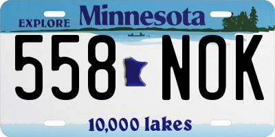 MN license plate 558NOK